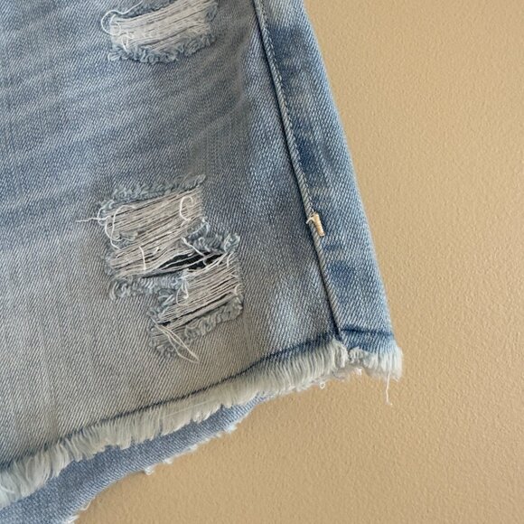 Abercrombie & Fitch Light Wash High Waisted Distressed Cutoff Shorts - Picture 3 of 4